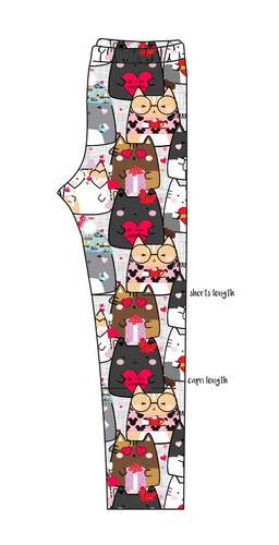 Valentine Cats Basic Leggings