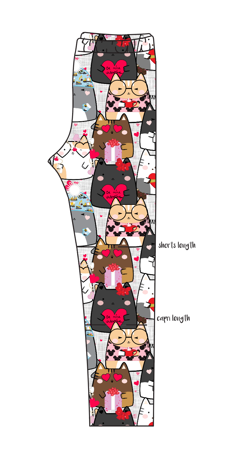 Valentine Cats Basic Leggings