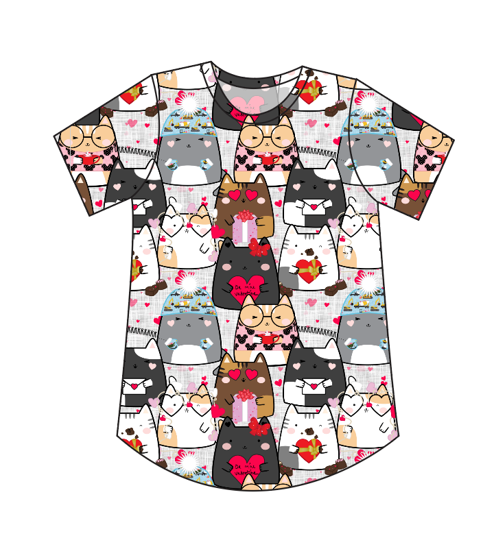 Valentine Cats Kids' Relaxed Tee