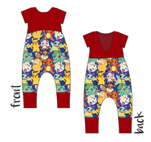 Load image into Gallery viewer, Poke Love Low Back Romper and Bubble Romper