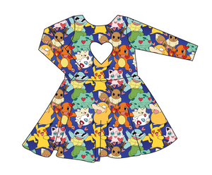 Poke Love Molly Heart Back Twirly Dress