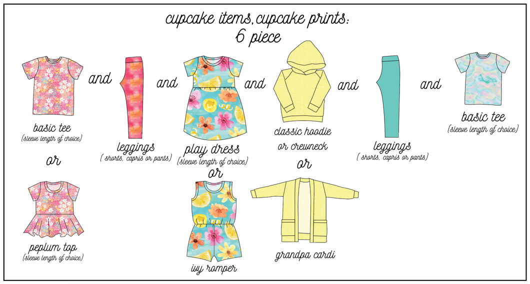 Spring 6 Piece Capsule: Cupcake Items, Cupcake Colours