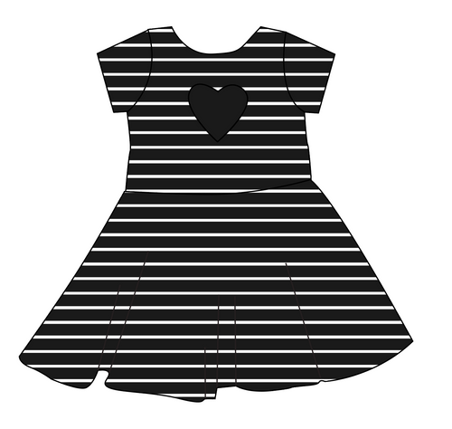 Solids Sale Molly Heart Back Twirly Dress