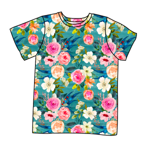 Teal Floral Basic Tee and Tank