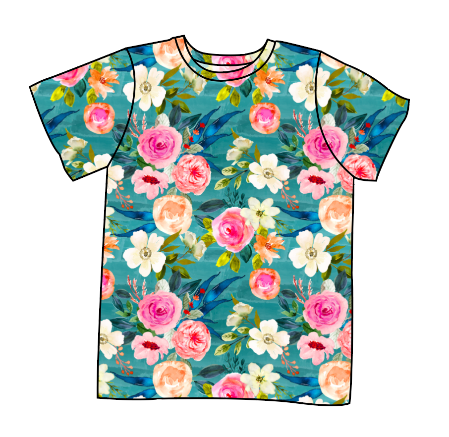 Teal Floral Basic Tee and Tank
