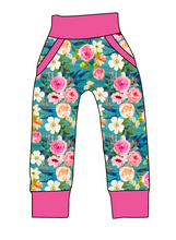 Load image into Gallery viewer, Teal Floral Beanpole Pants And Shorts