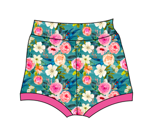 Teal Floral Bummies