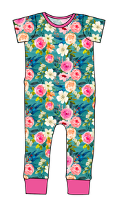 Teal Floral Emmett Pants And Shorts T-Shirt Romper