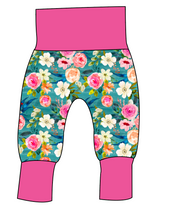 Load image into Gallery viewer, Teal Floral Grow With Me Pants And Shorts