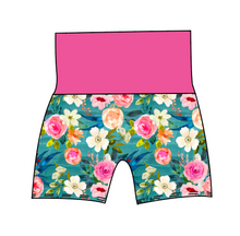 Load image into Gallery viewer, Teal Floral Grow With Me Pants And Shorts