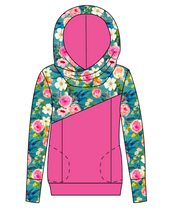 Load image into Gallery viewer, Teal Floral Ladies Hoodie