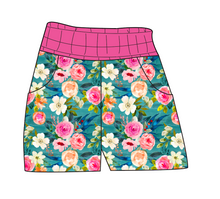 Load image into Gallery viewer, Teal Floral Ladies&#39; Joggers and Jogger Shorts