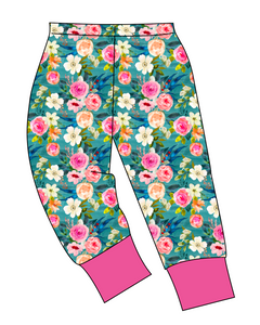 Teal Floral Mens' Lounge Pants