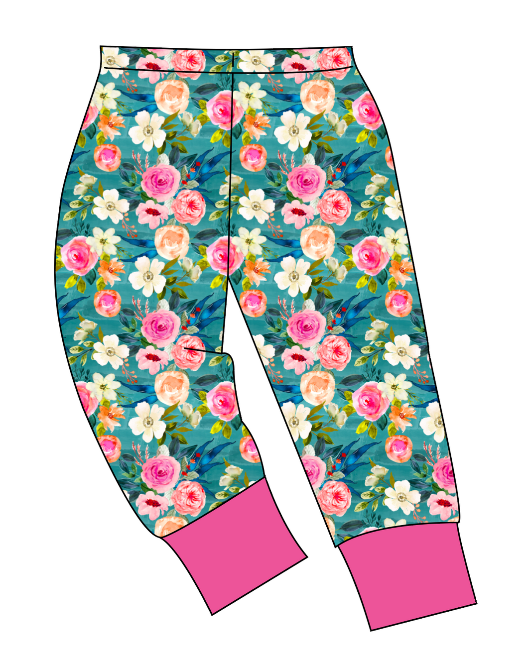 Teal Floral Mens' Lounge Pants