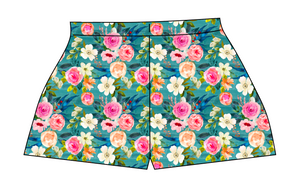 Teal Floral Ladies' Lounge Shorts