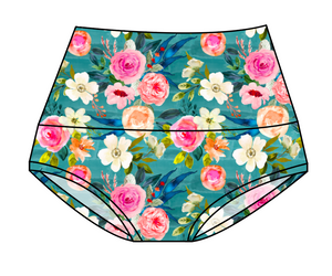 Teal Floral Ladies' Underwear