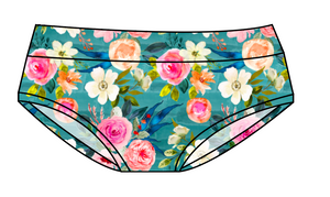 Teal Floral Ladies' Underwear