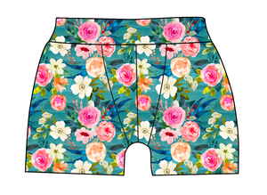 Teal Floral Mens' Boxer Briefs