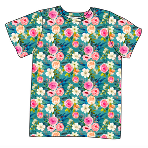 Teal Floral Mens' Tee