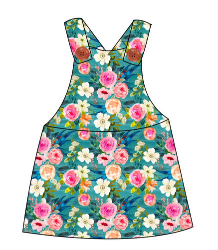 Teal Floral Skirt-Alls