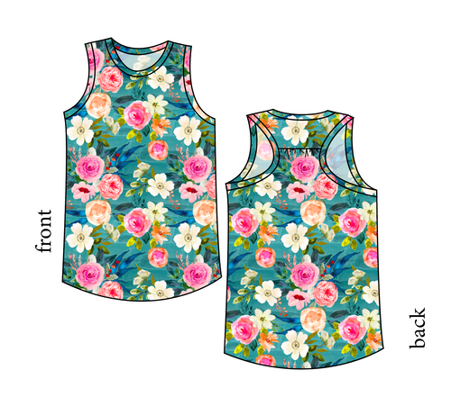 Teal Floral Summer Tank