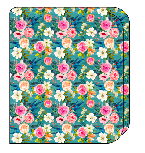 Teal Floral Swaddle Blanket