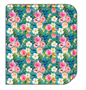 Teal Floral Swaddle Blanket