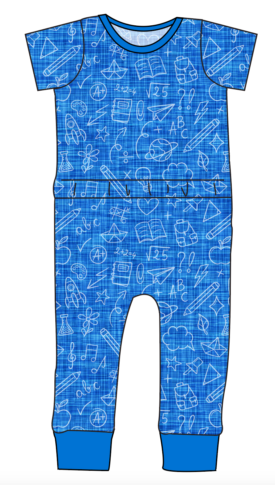 Academic Doodles Bennett Pants and Shorts Length T-Shirt Romper
