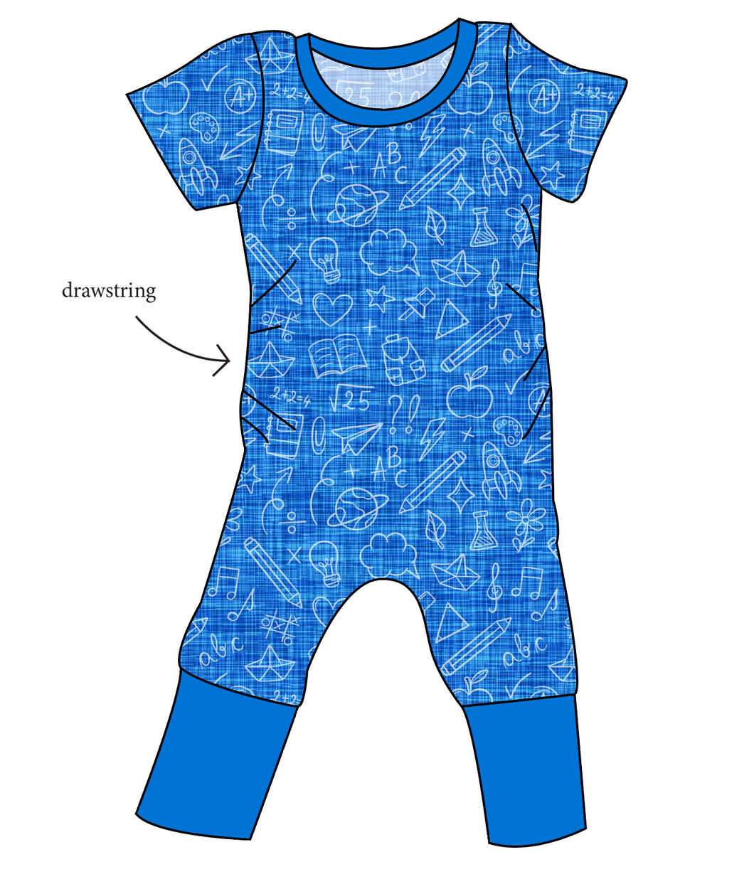 Academic Doodles Grow With Me Pants And Shorts Romper