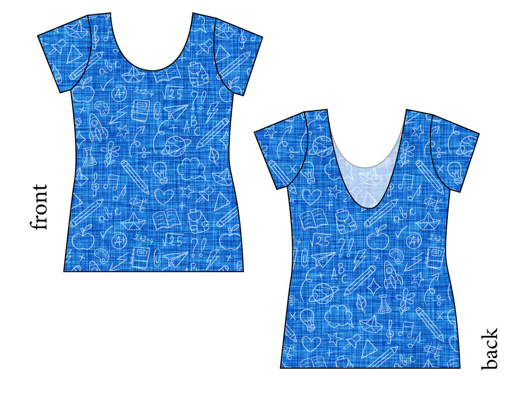 Academic Doodles Ladies' Low Back Ballerina Tee