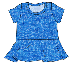 Academic Doodles Ladies' Peplum Top