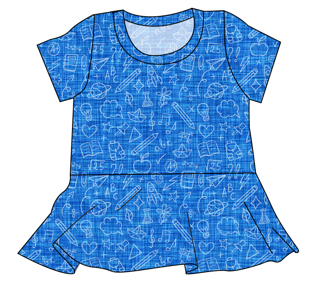 Academic Doodles Ladies' Peplum Top