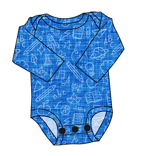Academic Doodles Lap Neck Bodysuit