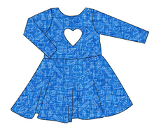 Load image into Gallery viewer, Academic Doodles Molly Heart Back Twirly Dress