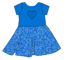 Load image into Gallery viewer, Academic Doodles Molly Heart Back Twirly Dress