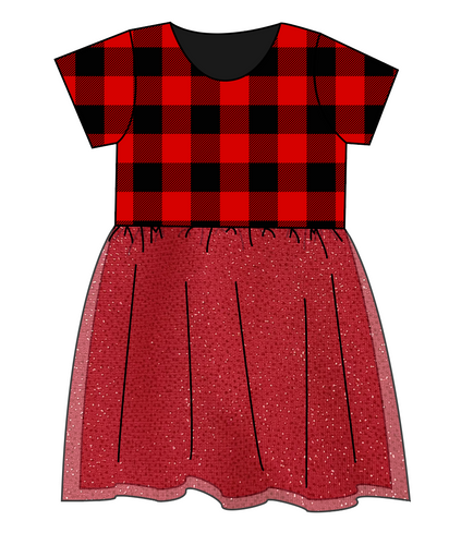 Buffalo Plaid Tulle Dress