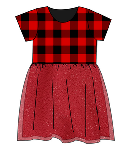 Buffalo Plaid Tulle Dress
