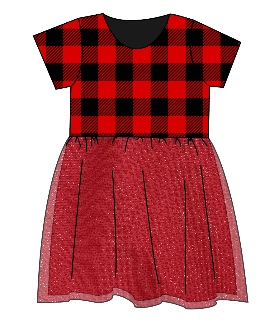 Buffalo Plaid Tulle Dress