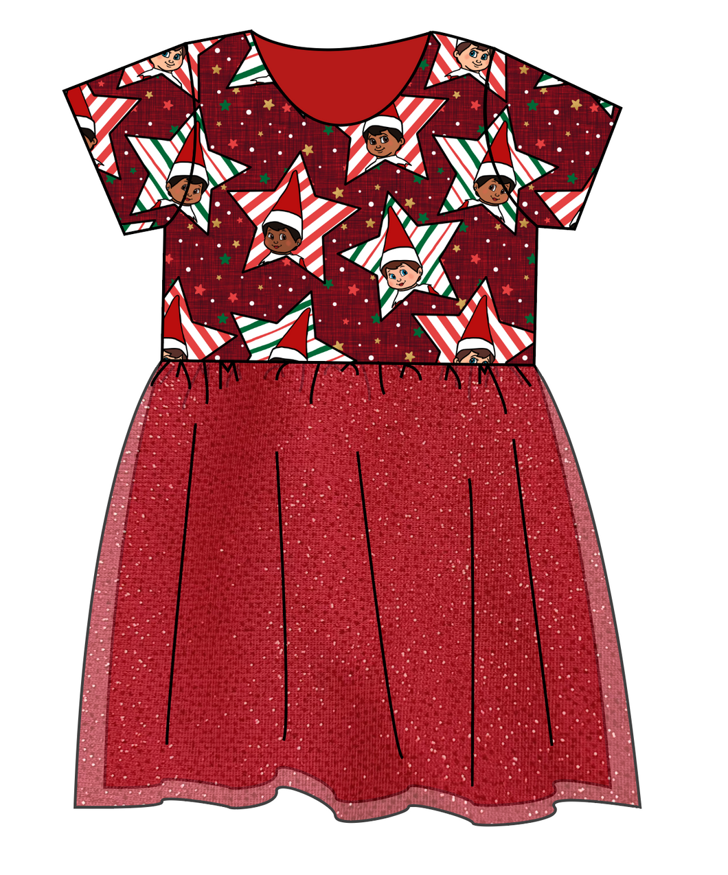 Elf Stars Tulle Dress