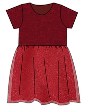 Load image into Gallery viewer, Crimson Linen Tulle Dress