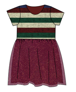 Holiday Stripes Tulle Dress