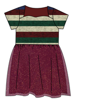 Load image into Gallery viewer, Holiday Stripes Tulle Dress