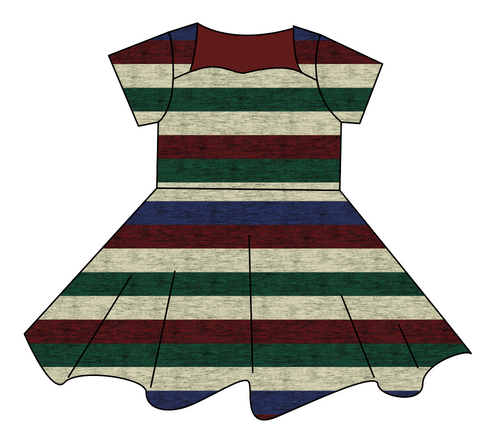 Holiday Stripes Sweetheart Twirly Dress