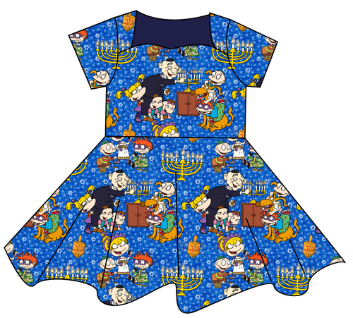 Hanukkah Special Sweetheart Twirly Dress