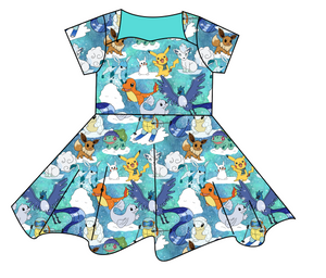 Poke Fun in the Snow Sweetheart Twirly Dress
