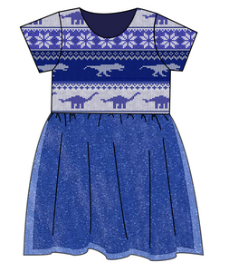 Dino Holiday Sweater Tulle Dress