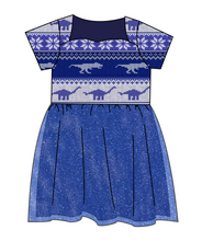 Load image into Gallery viewer, Dino Holiday Sweater Tulle Dress