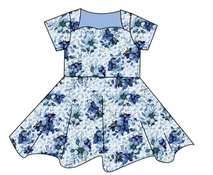 Winter Floral Sweetheart Twirly Dress