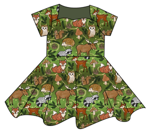 Winter Woodland Sweetheart Twirly Dress