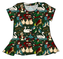Load image into Gallery viewer, Twelve Days of Christmas Ladies' Peplum Top